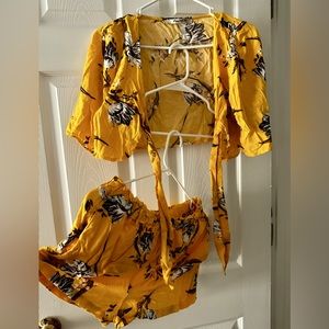 Two piece shorts and crop top